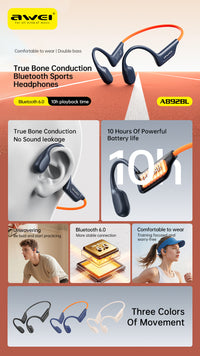 Awei A892BL Bone Conduction Sports Headphones (Open-Ear Comfort, Zero Sound Leakage)