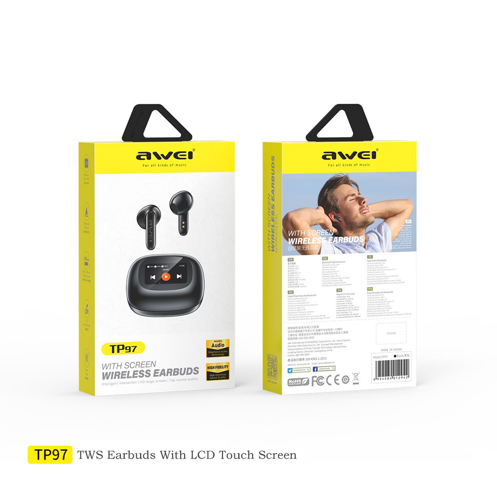 AWEI TP97 Headset (Touch Screen,Hi-Fi Lossless Audio)