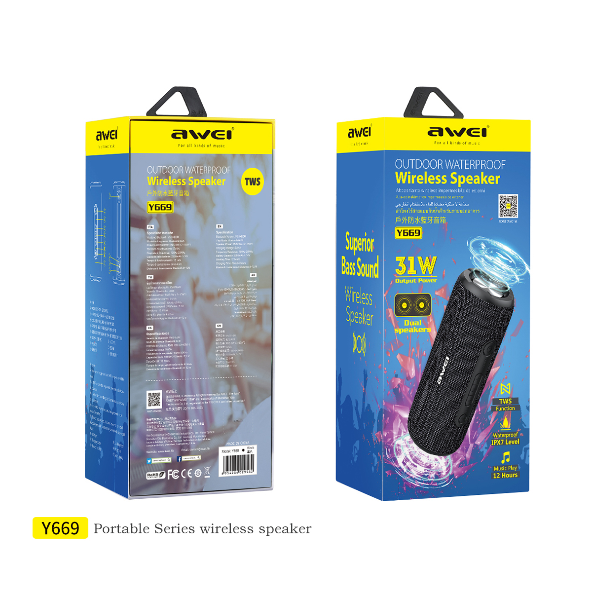 Awei Y669 Waterproof Bluetooth Speaker